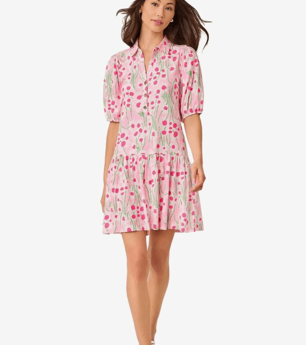 NWT Lilly Pulitzer Bingley Dress- Size M- Conch Shell Pink Sunny Daisies